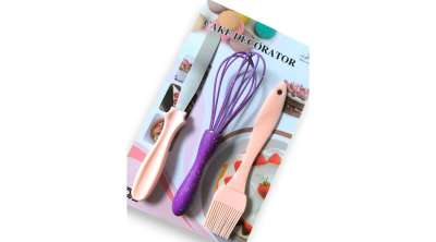 Konyhai eszköz készlet (habverő, spatula, ecset)