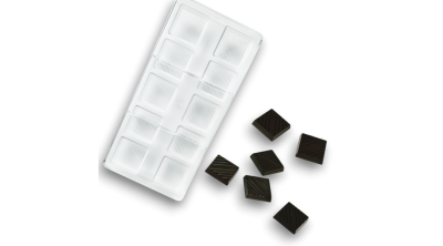 Ferde csíkos négyzet alakú polikarbonát bonbon forma 10 adagos 