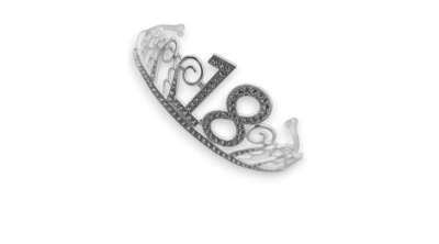 Ezüst színű tiara tortadísz 