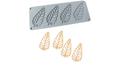 Fekete sáska levél alakú csoki dísz készítő szilikon forma, 4 adagos