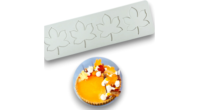 Tenyeres levél alakú csoki dísz készítő szilikon forma, 4 adagos