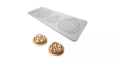 Csepp alakú csoki dísz készítő szilikon forma, 4 adagos