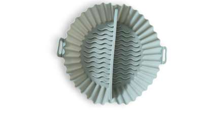 Két részre osztott kerek szilikon air fryer sütőforma 18 cm