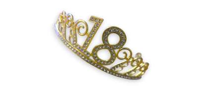 Arany színű tiara tortadísz 