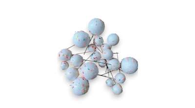 Fehér csillámos gömbdekoráció tortára, beszúró