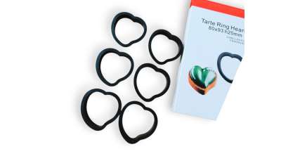 6 db szív alakú műanyag tarte sütőforma 8*9 cm