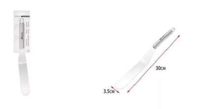 30 cm-es fém hajlított spatula 3,5 cm széles
