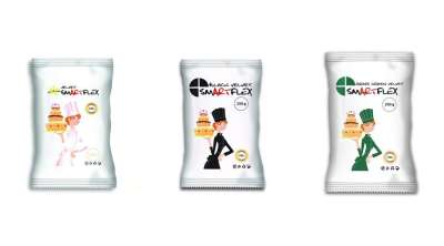 Smartflex fondant massza csomag tortadíszítéshez (fehér, fekete, zöld)