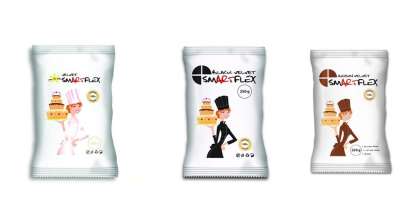 Smartflex fondant massza csomag tortadíszítéshez (fehér, fekete, barna)