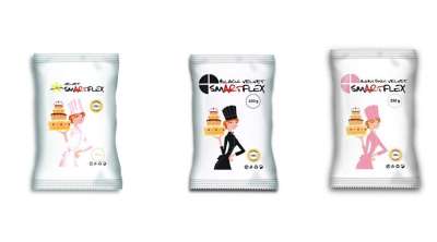 Smartflex fondant massza csomag tortadíszítéshez (fehér, fekete, rózsaszín)