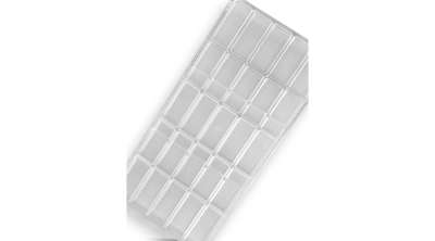 Ferde csíkos téglalap alakú polikarbonát bonbon forma, 25 adagos 