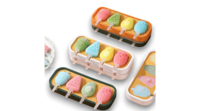 4 adagos szilikon jégkrém készítő forma gyümölcs alakú