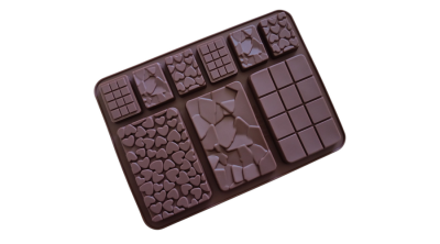 9 adagos csoki készítő forma szív, repedezett, kockás mintával