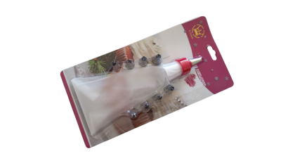 9 fejes tortadíszítő szett (díszítőcsövek, habzsák, csatlakozó)