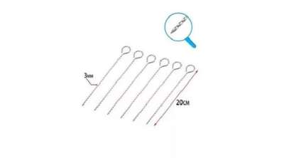 6 db 20 cm-es csavart fém saslik pálca