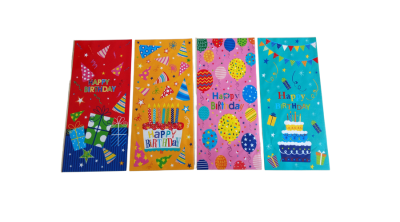 Színes szülinapos celofán tasak 12 db