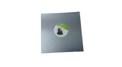 30*30 cm-es ezüst színű négyzet alakú vékony tortadob