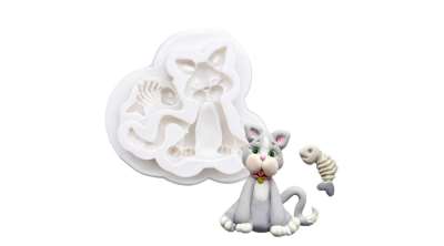 Cica alakú szilikon fondant formázó