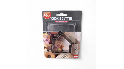 Házikó alakú fém sütikiszúró készlet 3 részes