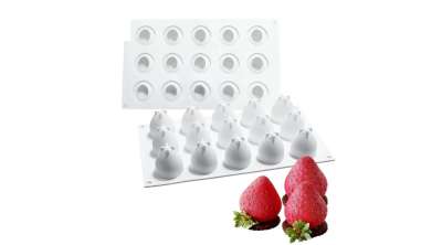 15 adagos eper alakú szilikon mousse forma