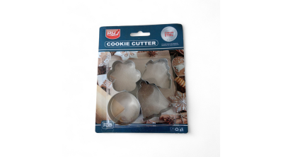 Fenyőfa, virág, harang, kör alakú fém süti kiszúró készlet