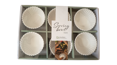 6 db fehér kerámia kínálótál Excellent Houseware