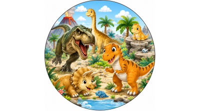 Dínók – dinoszauruszos ostyalap tortára