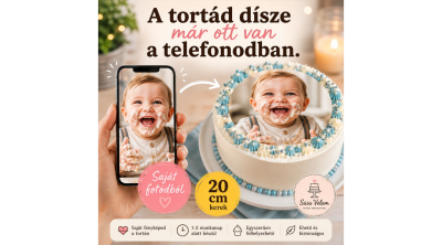 Saját fényképes kerek tortaostya 20 cm