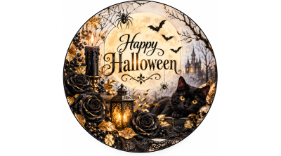 Arany macskás Halloween tortaostya