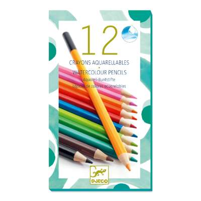 Akvarell ceruza 12 db klasszikus színek - 12 watercolour crayons - classic - Djeco