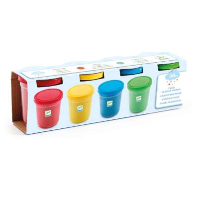 Pillegyurma - Levegőn szárazó 4 tégely - 4 tubs of play dough - Djeco