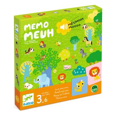 Állati memória hangokkal - Memória játék - Memo Meuh - Djeco