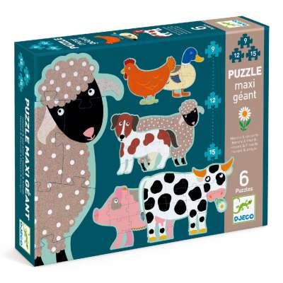 Háziállatos óriás puzzle - Óriás puzzle 9, 12, 15 db-os - Honoré & friends