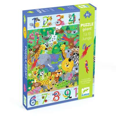 A dzsungelben 1-10-ig - Megfigyelő puzzle - 1 to 10 Jungle - 54 pcs - DJ07148