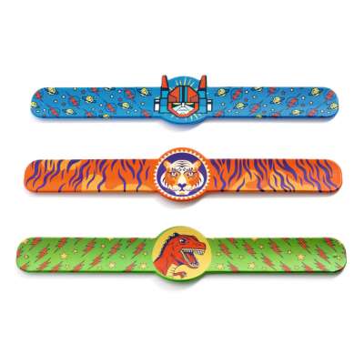 Csattanós karkötő 3 fiús változatban - Dínó, tigris, szuperhős - Winding bracelets - Djeco- DD03456