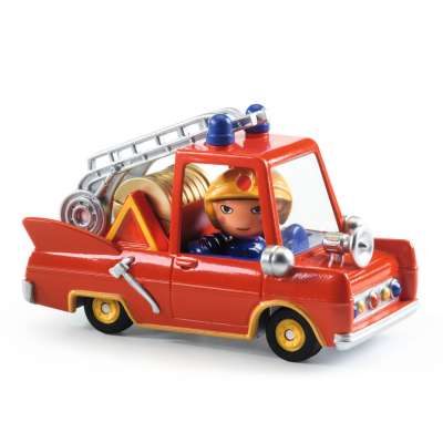 Tűzoltó - Fém autó sofőrrel - Little fire truck - DJ05459