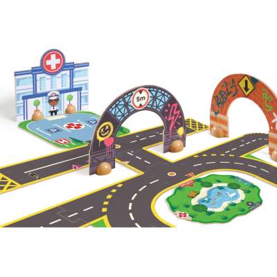 Városi forgalom - Óriás puzzle 3D elemekkel - Puzzl'Up City-Giant- 33 pcs - DJ05499