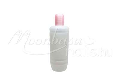 Áttetsző műanyag folyadék flakon pink kupakkal 250ml  