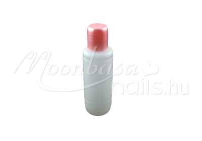 Áttetsző műanyag folyadék flakon pink kupakkal 100ml  #006