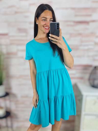 Fodros aljú, rövid ujjú, pamut ruha S-M-L