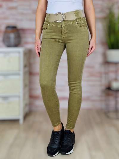 Széles öves, csőszárú, barna skinny nadrág XS-XL-ig