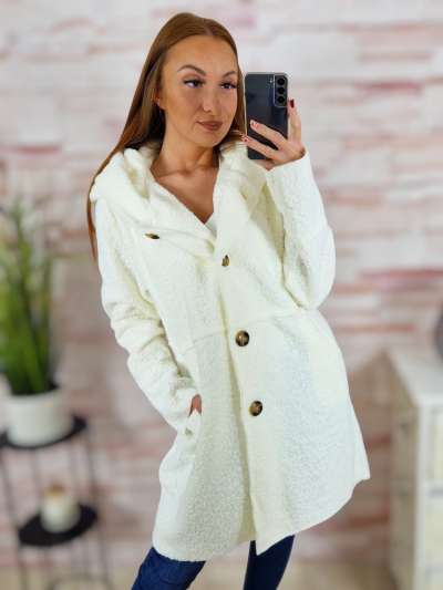 Kapucnis, gombos, zsebes kabát M-L-XL