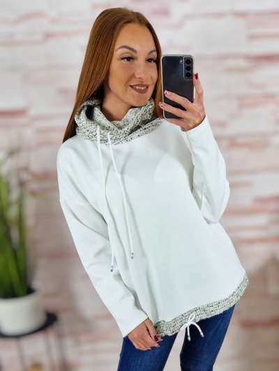 Kapucnis, nyaknál és alján összehúzható pulóver M-L-XL