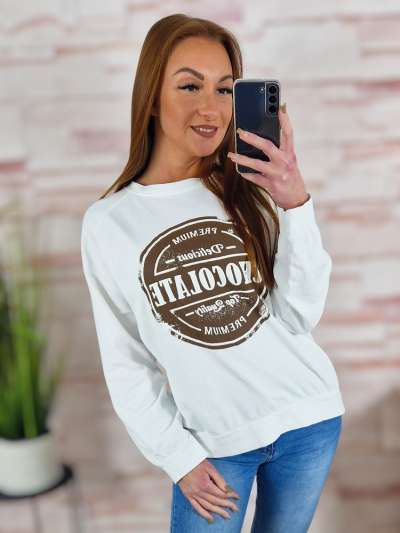 Chocolate feliratos, passzés aljú és ujjú, pamut felső M-L