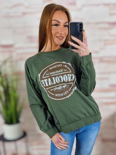 Chocolate feliratos, passzés aljú és ujjú, pamut felső M-L