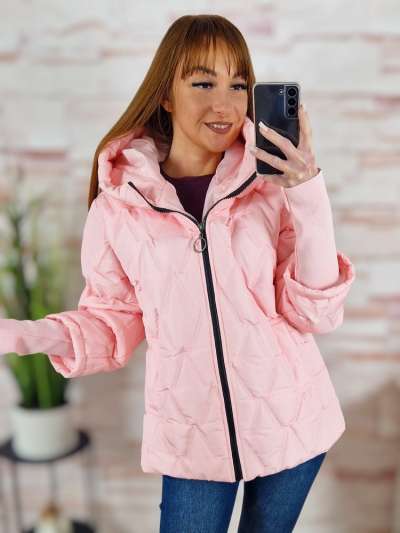 Steppelt, kapucnis, passzés ujjú, átmeneti kabát S-M-L