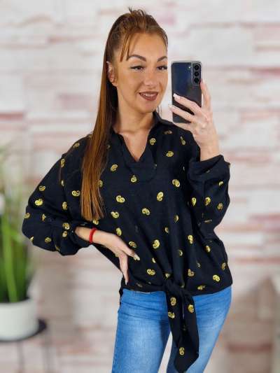 Alján megkötős, roll-up ujjú, bő fazonú felső S-M,L-XL