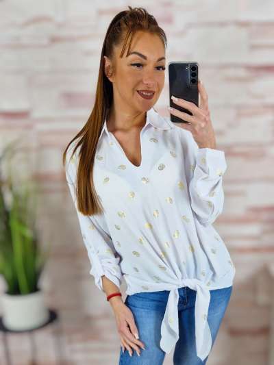 Alján megkötős, roll-up ujjú, bő fazonú felső S-M,L-XL