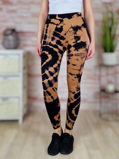 Batikolt mintás, gumis derekú, scrunch (fenéknél húzott) leggings S-M-L