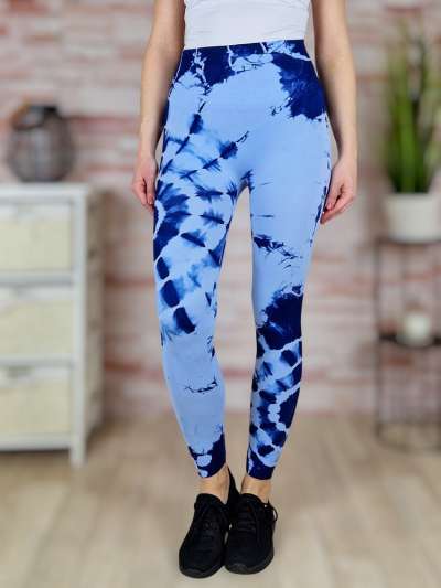 Batikolt mintás, gumis derekú, scrunch (fenéknél húzott) leggings S-M-L